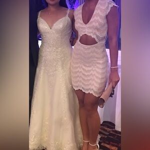 Nightcap Ivory Lace Overlay Dress